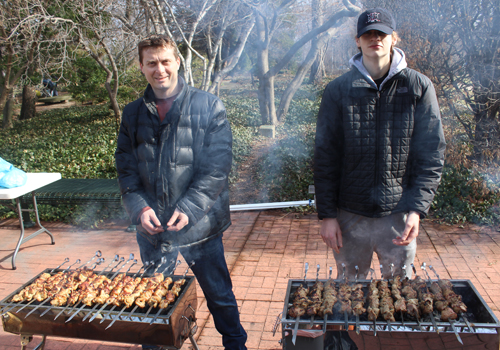 Grilling the Shashlyk at Maslenitsa in Cleveland